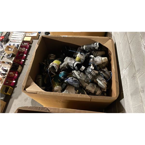 PALLET CRATE OF APPROXIMATELY 50 ASSORTED PAIRS OF SKI BOOTS *MUST TAKE ALL ON PALLET, PALLET CRATE