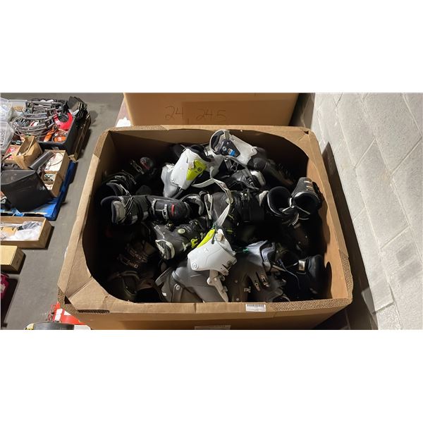 PALLET CRATE OF APPROXIMATELY 50 ASSORTED PAIRS OF SKI BOOTS *MUST TAKE ALL ON PALLET, PALLET CRATE
