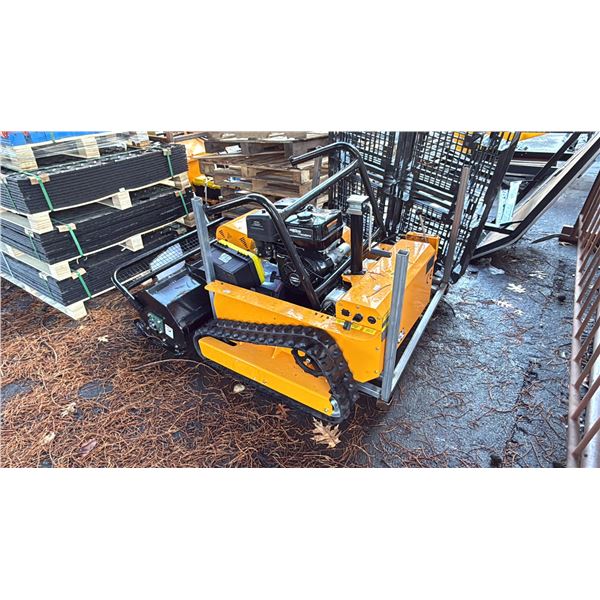 SDLOOL SL-LM1000Q YELLOW GAS POWERED REMOTE CONTROLLED FLAIL MOWER WITH 400 CC ENGINE, ELECTRIC