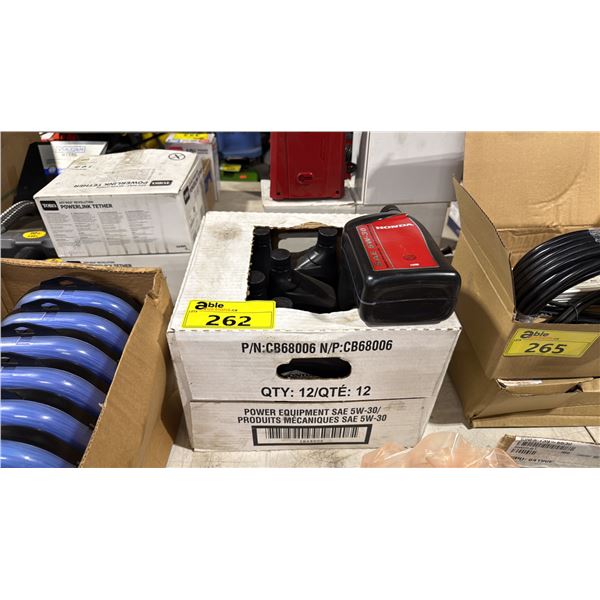BOX OF HONDA SAE 5W-30 BOTTLES OF 1 LITRE ENGINE OIL