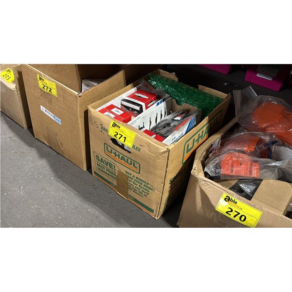 BOX OF ASSORTED BRIGGS & STRATTON COMMERCIAL SMALL ENGINE PARTS / HARDWARE