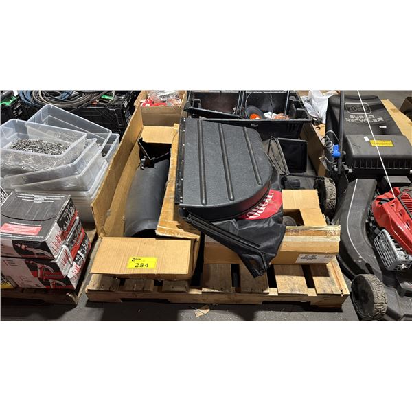 PALLET OF ASSORTED TORO PARTS & MOWER GRASS BAGS *MUST TAKE ALL ON PALLET*