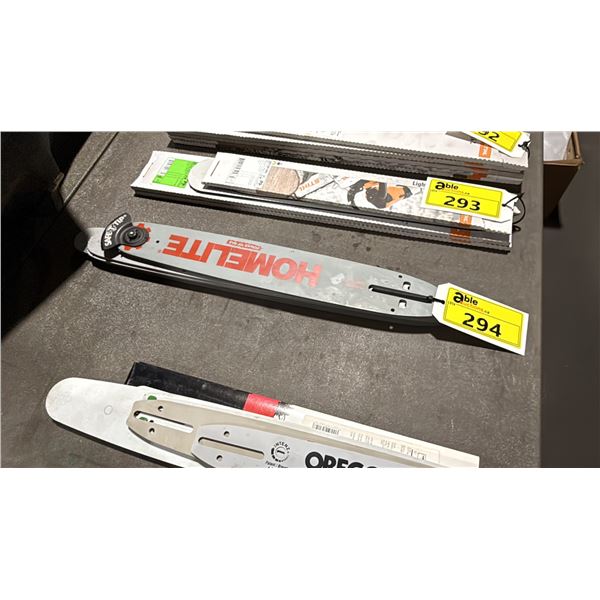 5 ASSORTED HOMELITE REPLACEMENT CHAINSAW GUIDE BARS
