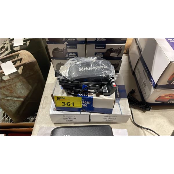 3 HUSQVARNA BLI QC80 COMMERCIAL BATTERY CHARGERS *IN BOX*