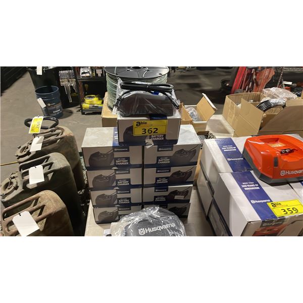 9 HUSQVARNA 40-C80 COMMERCIAL BATTERY CHARGERS *IN BOX*