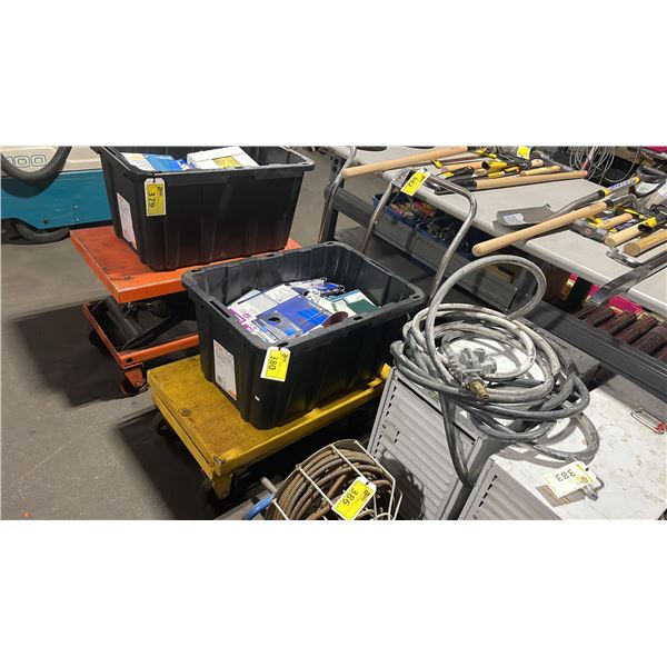 YELLOW MOBILE HYDRAULIC INDUSTRIAL SCISSOR LIFT CART