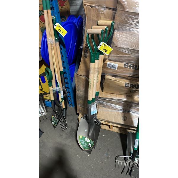 4 ASSORTED LANDSCAPERS COMMERCIAL YARD SHOVELS