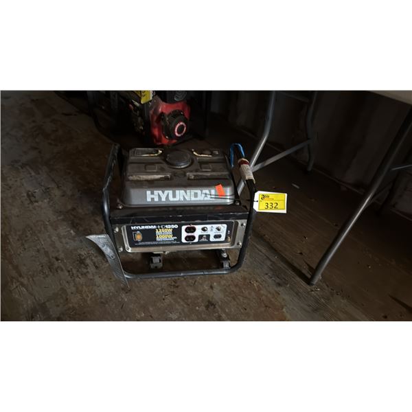 HYUNDAI HHD1250 HEAVY DUTY GAS OPERATED 1000W PORTABLE ELECTRIC GENERATOR