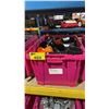 Image 1 : LARGE PINK BIN OF ASSORTED PLUMBING SUPPLIES *BIN NOT INCLUDED*