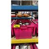 Image 1 : LARGE PINK BIN OF ASSORTED PLUMBING SUPPLIES *BIN NOT INCLUDED*