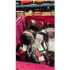 Image 2 : LARGE PINK BIN OF ASSORTED PLUMBING SUPPLIES *BIN NOT INCLUDED*