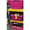 Image 1 : LARGE PINK BIN OF ASSORTED ELECTRICAL SUPPLIES *BIN NOT INCLUDED*