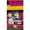 Image 2 : LARGE PINK BIN OF ASSORTED ELECTRICAL SUPPLIES *BIN NOT INCLUDED*