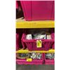 Image 1 : LARGE PINK BIN OF ASSORTED ELECTRICAL SUPPLIES *BIN NOT INCLUDED*
