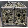 Image 1 : Decorative Metal and Textured Glass Box with Bubble Pattern and Hinged Lid