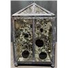 Image 2 : Decorative Metal and Textured Glass Box with Bubble Pattern and Hinged Lid