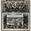 Image 6 : Decorative Metal and Textured Glass Box with Bubble Pattern and Hinged Lid