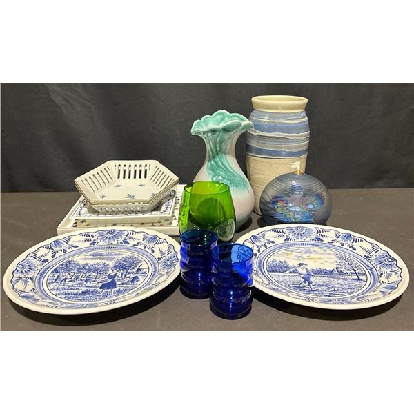 Decorative Plates, Glassware, Bowls, and Vases Mixed Styles and Colours