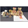 Image 1 : Boyds Bears Collection with Plush, Resin Figures and Floral Watercolour Art Signed 1996