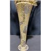 Image 3 : Tall Mosaic Vase with Faux Gold Floral Peacock Arrangement and Decorative Holiday Metal Bin