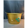 Image 8 : Tall Mosaic Vase with Faux Gold Floral Peacock Arrangement and Decorative Holiday Metal Bin