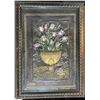 Image 1 : Framed Embossed Floral Still Life Wall Art Plaque with Vase, Approx. 24" x 17.5"