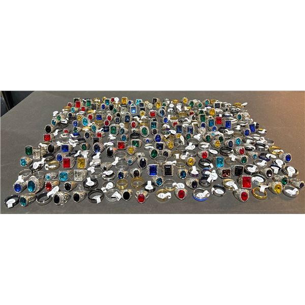 Costume Rings Lot, Colourful Imitation Gemstones, Various Sizes