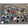 Image 3 : Costume Rings Lot, Colourful Imitation Gemstones, Various Sizes