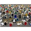 Image 4 : Costume Rings Lot, Colourful Imitation Gemstones, Various Sizes