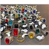 Image 5 : Costume Rings Lot, Colourful Imitation Gemstones, Various Sizes