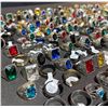 Image 6 : Costume Rings Lot, Colourful Imitation Gemstones, Various Sizes