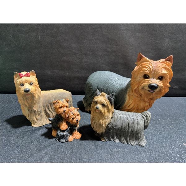 Secret Treasures 2002 Yorkshire Terrier Dog Figurines Set of 4, Made in China
