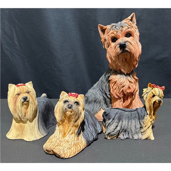 4 Yorkshire Terrier Dog Figurines Barkers Breed Artz Kitzler