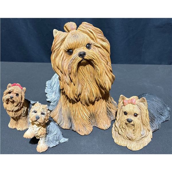Sandicast and Country Artists Yorkshire Terrier Figurines, Set of 4
