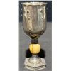 Image 2 : Victorian Edward Period His and Her Silver Wedding Chalices With Ivory Spheres, 203.2g Total