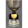 Image 3 : Victorian Edward Period His and Her Silver Wedding Chalices With Ivory Spheres, 203.2g Total