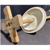 Image 3 : Ceramic Butter Churn with Wooden Dasher and Medalta Medicine Hat Mark, 16" High, 9.5" Diameter