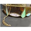 Image 2 : Leaded Stained Glass Ceiling Light Shade with Geometric Panels