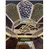 Image 5 : Leaded Stained Glass Ceiling Light Shade with Geometric Panels