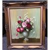Image 1 : Framed Floral Still Life Oil Painting Signed S. Naly