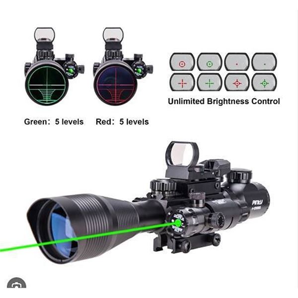 Pinty 4-12x50 EG Rifle Scope Crosshairs