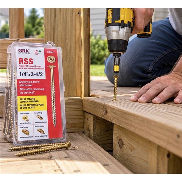 GRK RSS Screws 1/4 x 3-1/2 In 50 Pack