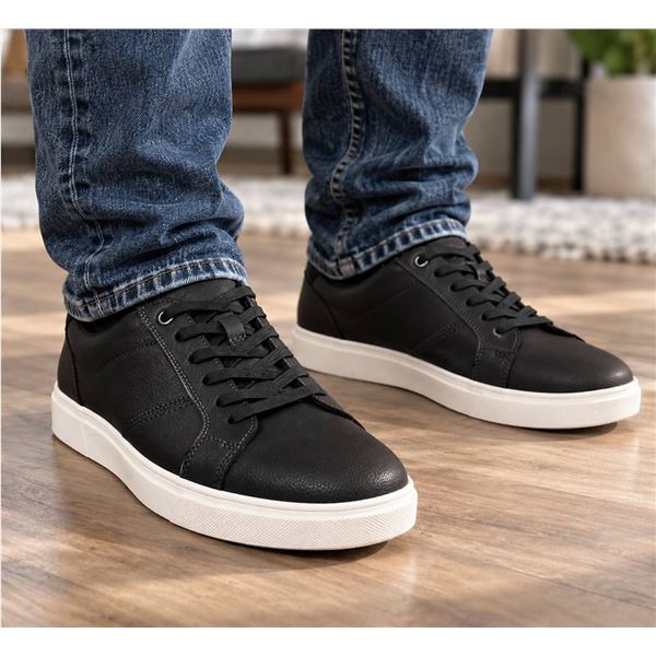 ALDO Black Leather Sneakers Size 9 With Box