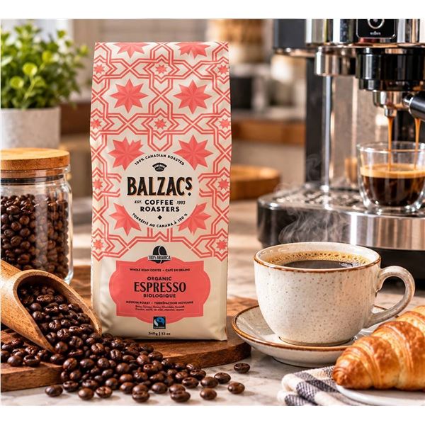 Balzac's Organic Espresso Beans 340g Medium Roast