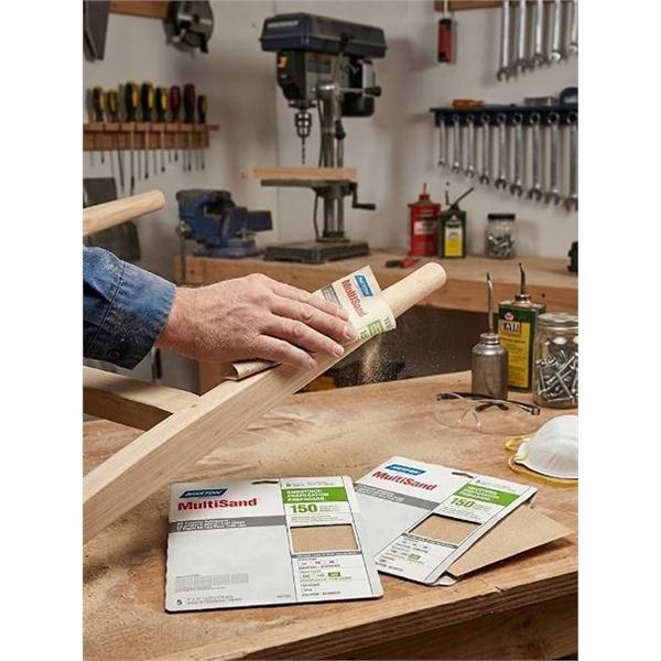 Lot of 5 Packs Norton MultiSand 150 Grit Sandpaper 5 Sheets Per Pack 9"x11"