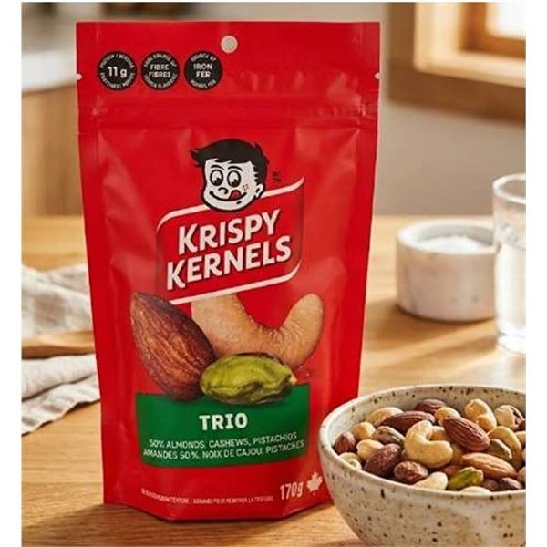 Krispy Kernels Trio Mixed Nuts 170g Bag x 8