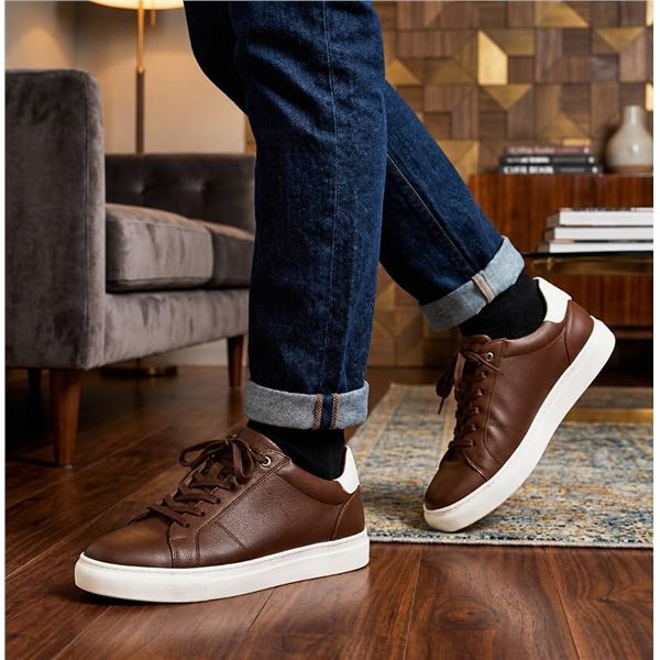 Aldo Brown Leather Sneakers Size 10