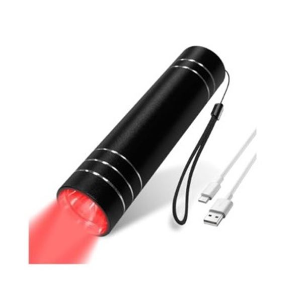 2 Red Light Therapy Torches, Rechargeable, Black