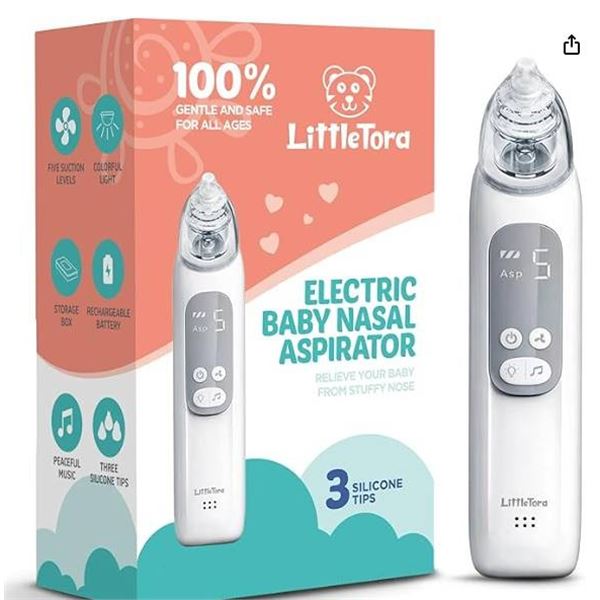 LittleTora Baby Nasal Aspirator with 3 Silicone Tips
