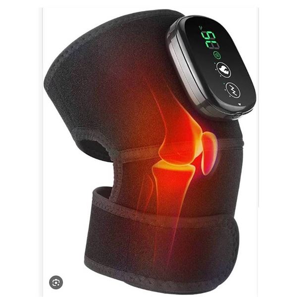 Heated Vibration Knee Massager Black